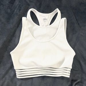 Mint condition ALO YOGA white sport bra, Small